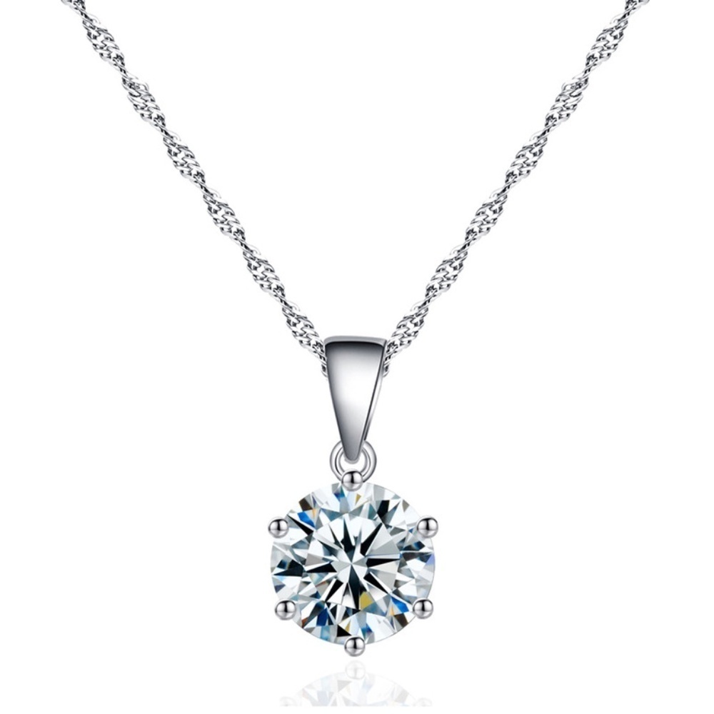 *ABBIE* Silver x Zircon Pendant Fashion Necklace